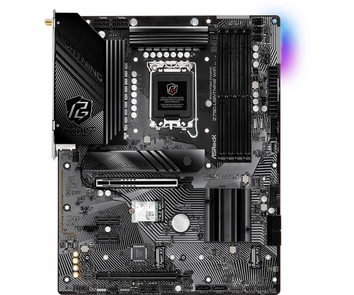 ASRock Phantom Gaming Z790 Lightning WiFi LGA 1700 Intel Motherboard | 90 - MXBM80 - A0UAYZ - Vektra Computers LLC ASRock Phantom Gaming Z790 Lightning WiFi LGA 1700 Intel Motherboard | 90 - MXBM80 - A0UAYZ - Vektra Computers LLC
